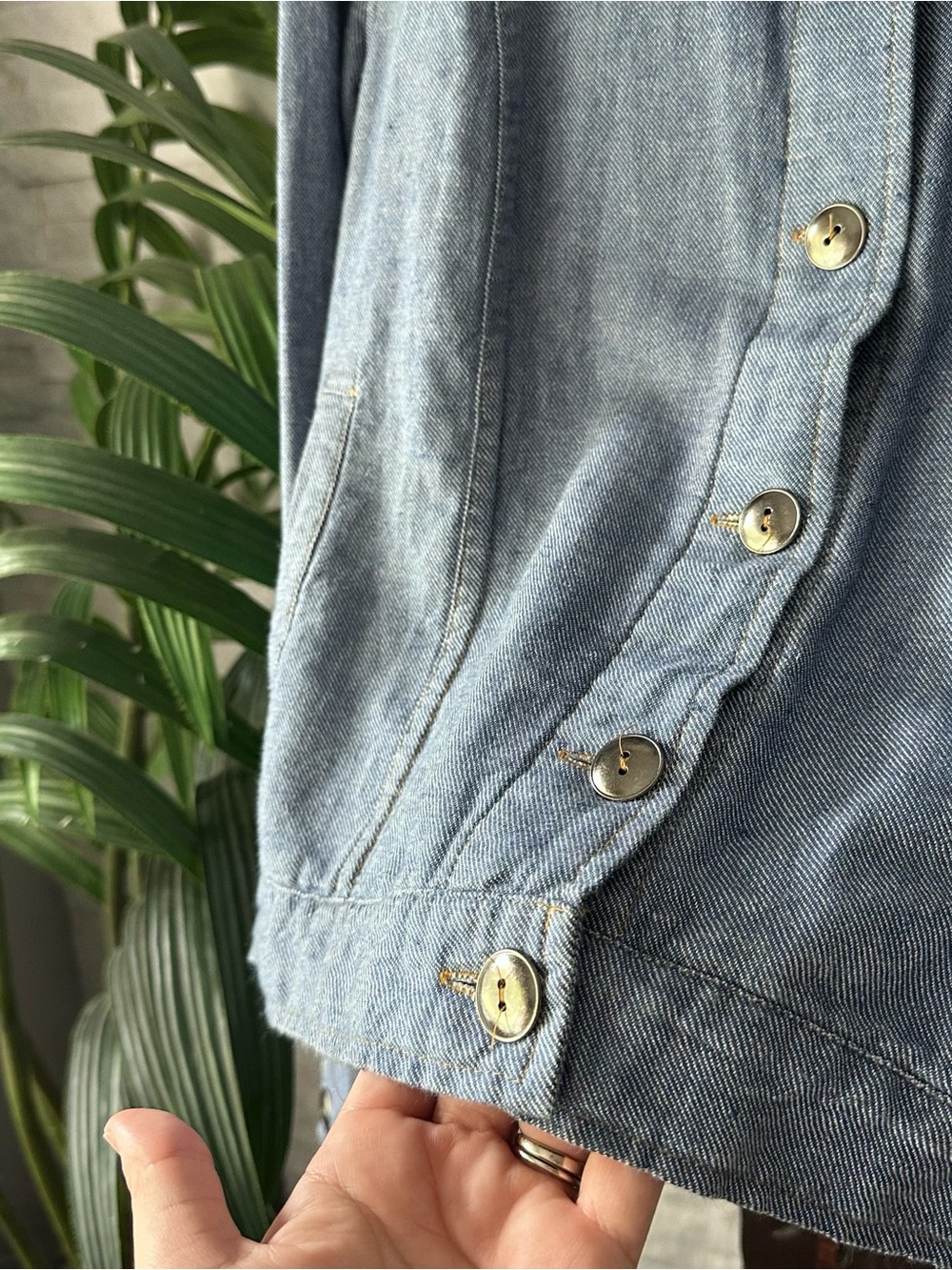Flax Engelhart Light Blue Linen Cotton Shirt Jacket Size small - Picture 4 of 8
